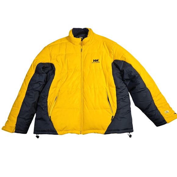 Helly Hansen Jacket Mens 4XL Yellow Down Puffer Full Zip Winter Outdoor Coat